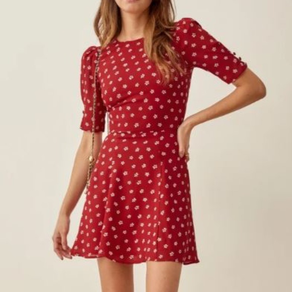 Reformation Dresses & Skirts - Reformation Bard Mini Dress, Red floral, Size 0